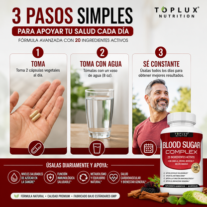 BLOOD SUGAR COMPLEX | Suplemento para mejorar niveles de azúcar