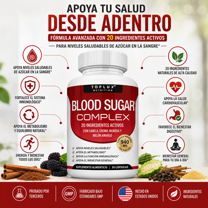 BLOOD SUGAR COMPLEX | Suplemento para mejorar niveles de azúcar