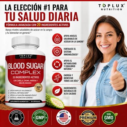 BLOOD SUGAR COMPLEX | Suplemento para mejorar niveles de azúcar