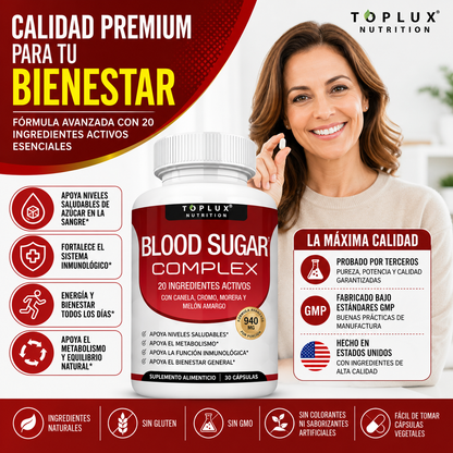 BLOOD SUGAR COMPLEX | Suplemento para mejorar niveles de azúcar