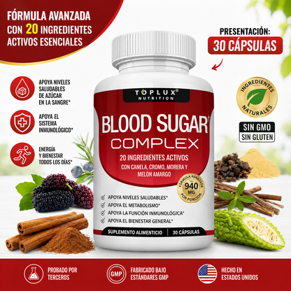 BLOOD SUGAR COMPLEX | Suplemento para mejorar niveles de azúcar