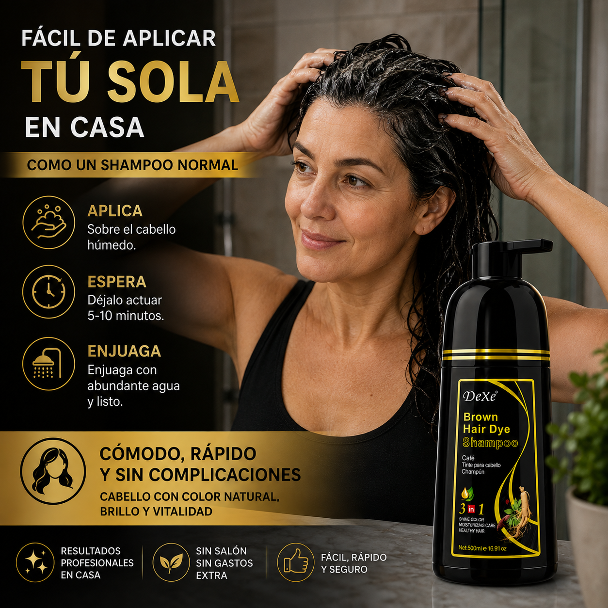 Shampoo Tinte Anti Canas 500ML | NEGRO Y CAFE