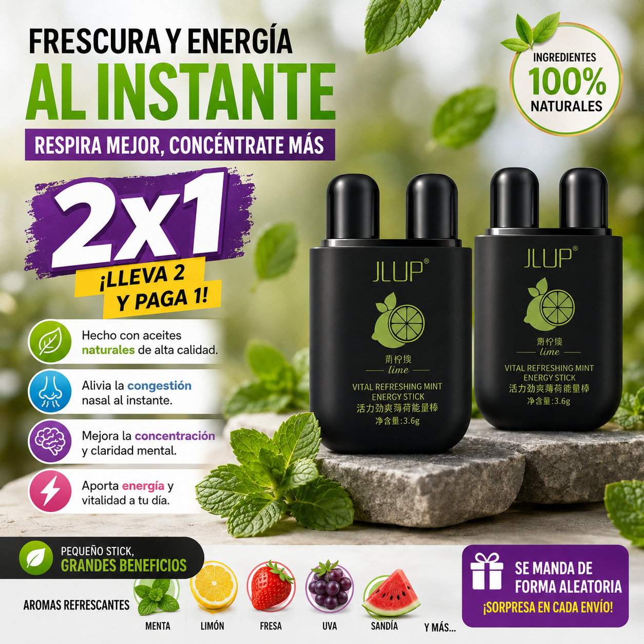 Inhalador Nasal Energizante – Respira, Despeja y Actívate